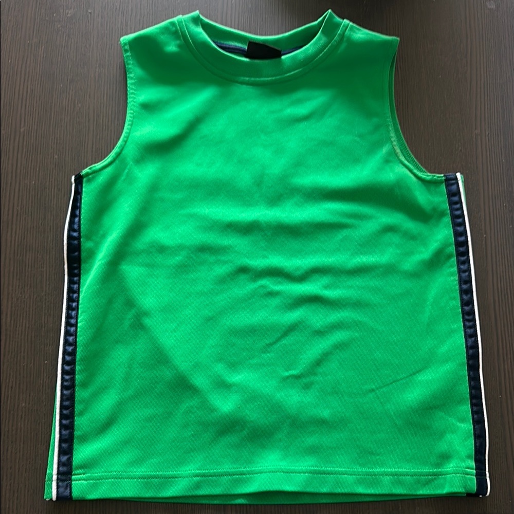 Green Retro Stripe Sleeveless Vintage 90s Tek Gear Tank Top